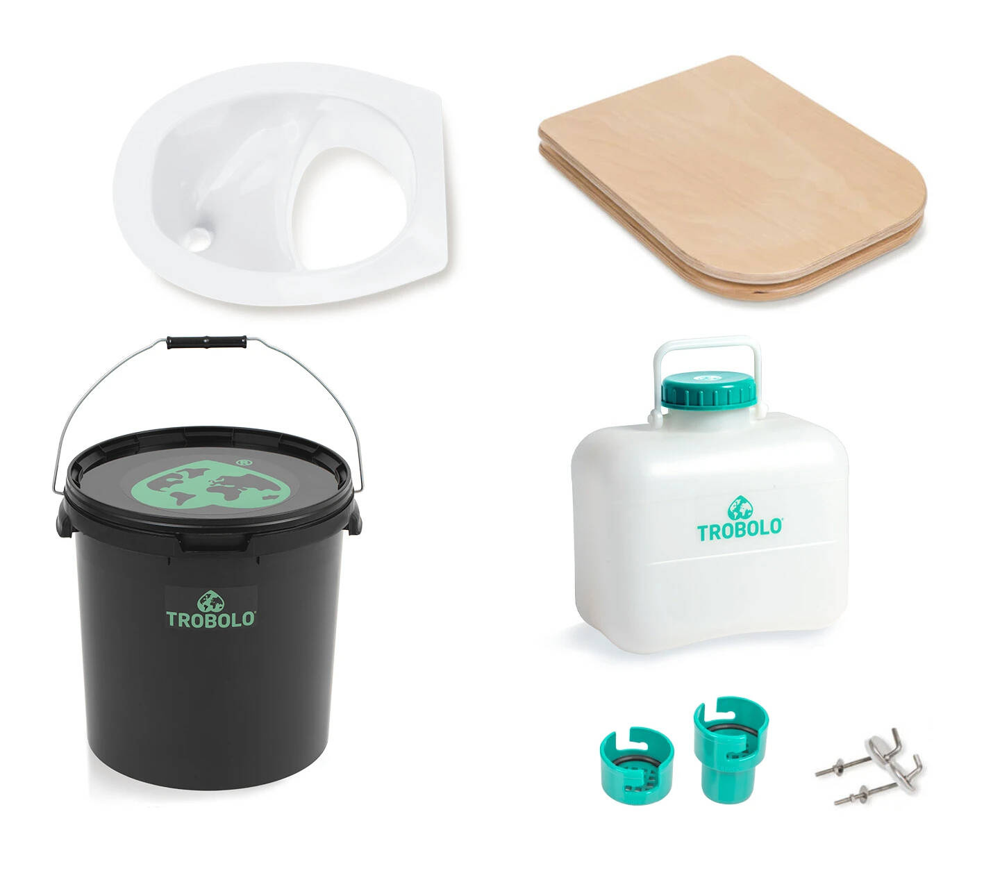 Zestaw DIY TROBOLO z drewnianym siedziskiem, biały, 22 l / 10 l, zdjęcie 1