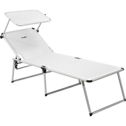 Brunner Malibu High Aluminum Deck Chair, White, Load Capacity up to 120 kg
