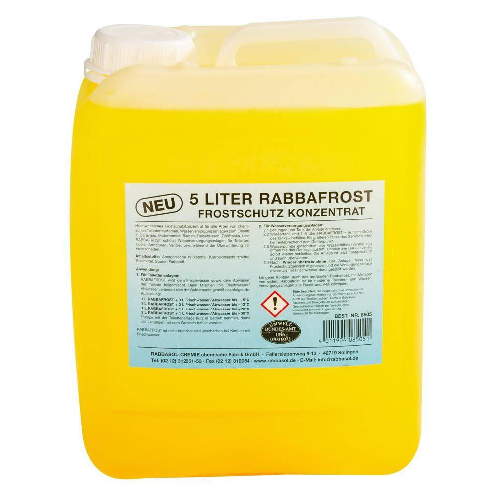 Rabbafrost koncentrat przeciw zamarzaniu 5 l - kanister z etykietą
