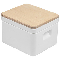 Toaleta kompostująca Trelino® Origin, rozmiar S, biała z drewnianą pokrywą