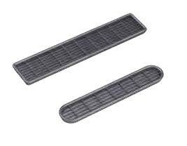 Kratka wentylacyjna owalna, srebrna 205 x 40 mm, Ø 10 mm