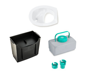 TROBOLO DIY composting toilet set with urine diverter, white - 6.5 l and 4.6 l containers