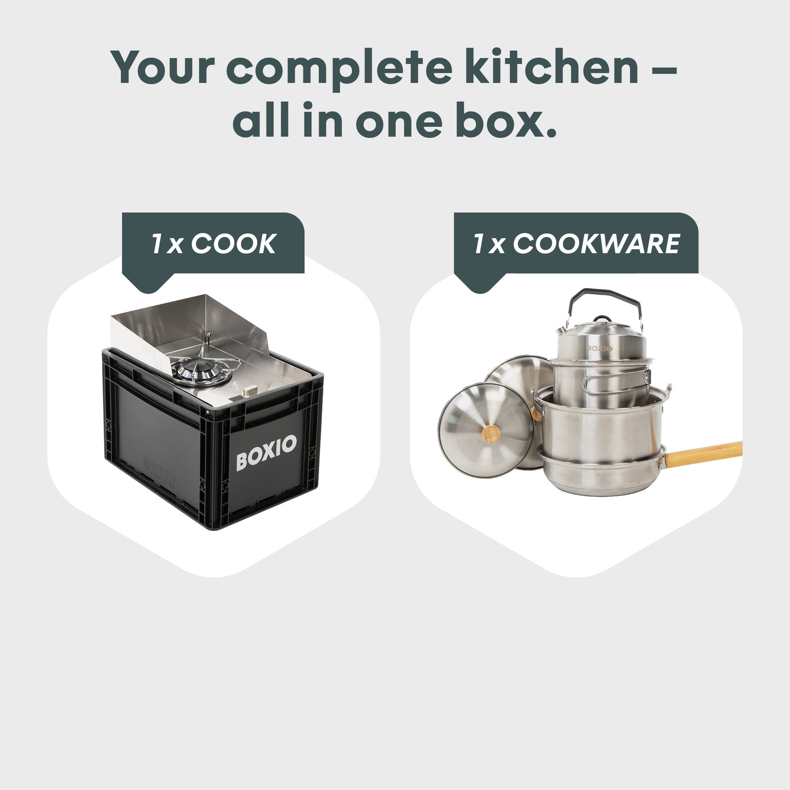 Zestaw BOXIO COOK PLUS z kuchenką i garnkami