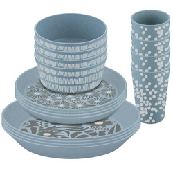 Zestaw naczyń koziol 16 el. lekki bez melaminy niebieski camping/piknik