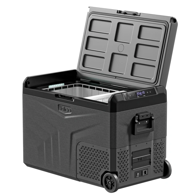 Yolco przenośna lodówka kompresorowa TCX50 50 l, dwustrefowa, Space Grey - zasilanie i zabezpieczenia
