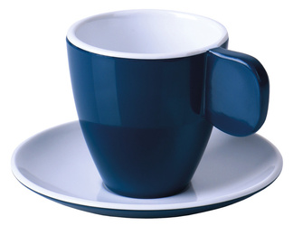 Zestaw 2 filiżanek do espresso Camp4 z melaminy - ciemnoniebieski/biały