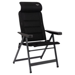 Krzesło campingowe Crespo Air-Deluxe S czarne kompaktowe z regulacją