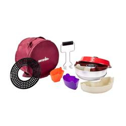 Omnia Kit 2 - Classic 2 l stovetop oven with perforated tray, silicone moulds, lifting handle and bag