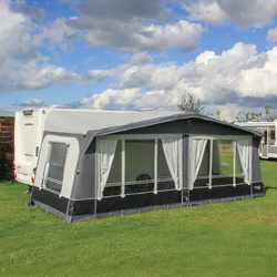 CAMPTECH Topas Air 20 inflatable travel awning - circumference 1125-1150 cm, Camptex All Season, 6 windows, pump included