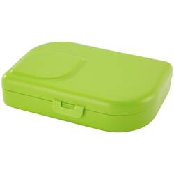 ajaa! lunch box with divider, green – made from sugarcane, 18.5 × 12.5 × 5 cm