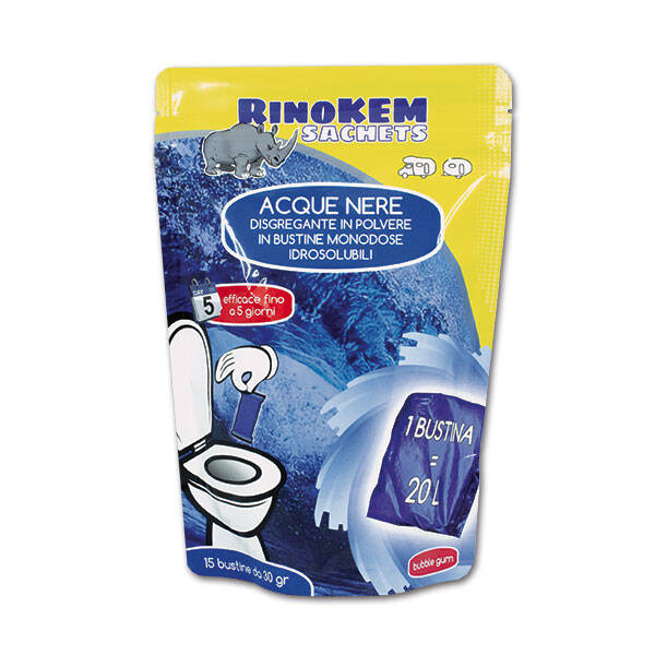 RinoKEM saszetki do toalet chemicznych bubblegum 15 szt.