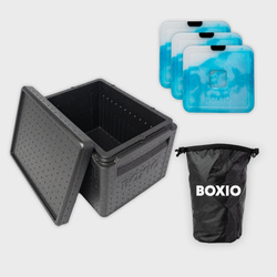 BOXIO COOL PLUS - passive Eurobox cool box with 3 COOL PACKs and ICEBAG
