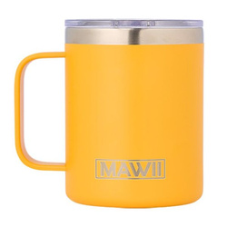 Kubek termiczny stal nierdzewna MAWII 350 ml z uchwytem żółty