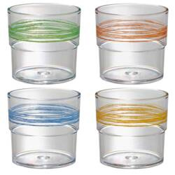 Kolorowy 4-częściowy zestaw szklanek do picia Waca