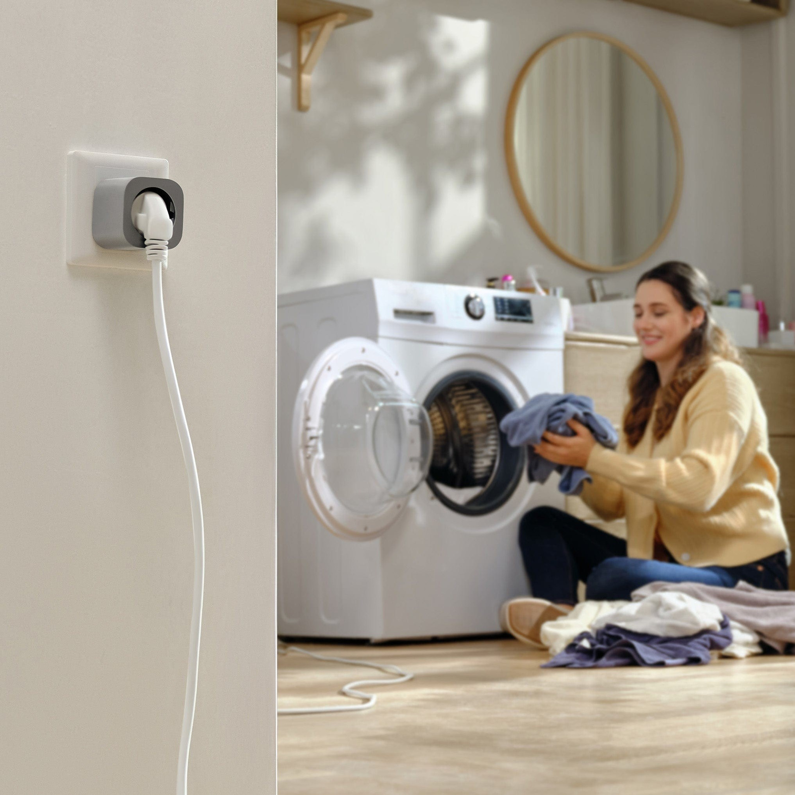 EcoFlow Smart Plug with a washing machine at home