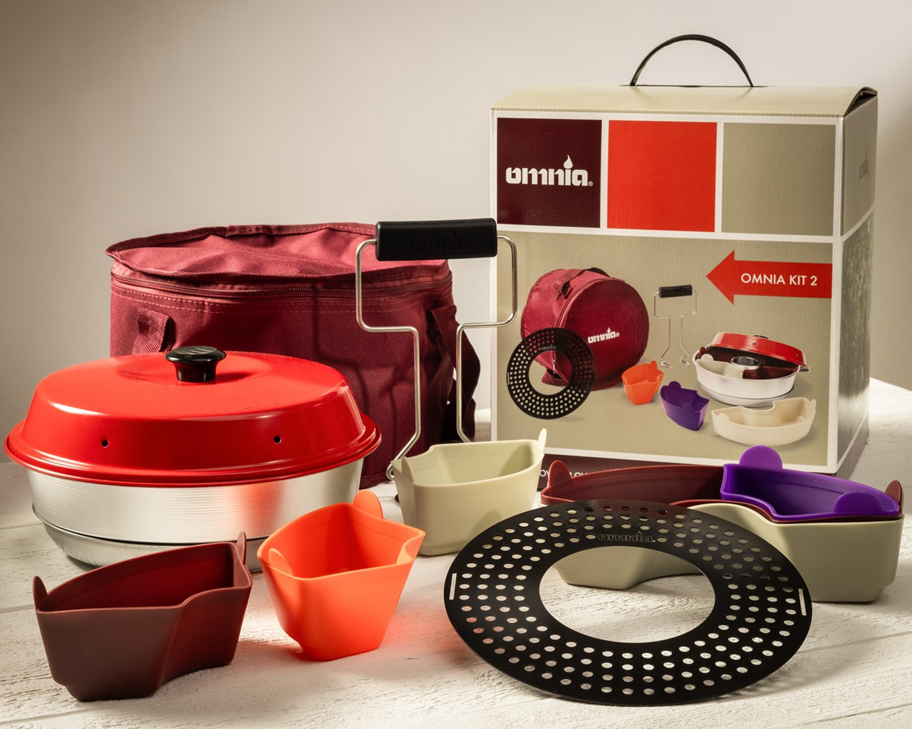 Omnia oven with accessories