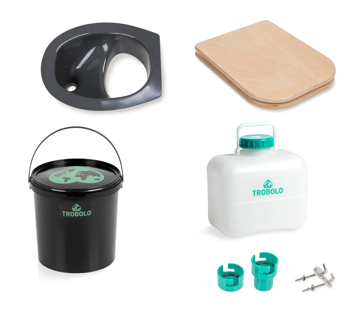 Zestaw DIY TROBOLO z drewnianym siedziskiem, szary, 11 l / 10 l, zdjęcie 1