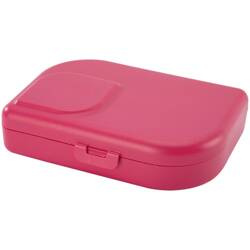 ajaa! lunch box with divider, pink – made from sugarcane, 18.5 × 12.5 × 5 cm