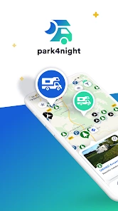 Ekran aplikacji Park4Night z mapą miejsc