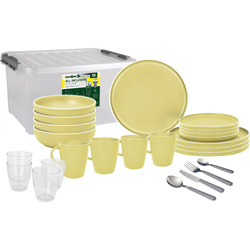 Brunner Dolomite Melamine Dinnerware Set 36 Pieces Yellow