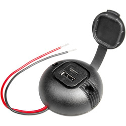PRO CAR Surface-Mounted Double Socket USB-C/USB-A Round