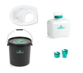 TROBOLO DIY composting toilet set with urine diverter, white - 22 l and 10 l containers